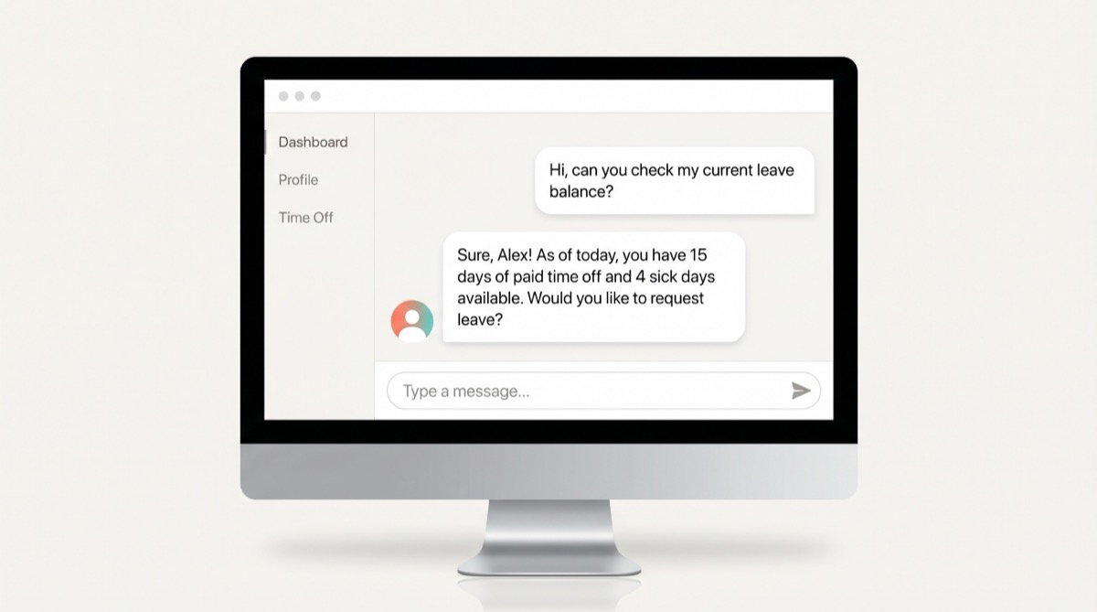 Perso AI chat assistant answering HR questions in PersoHR