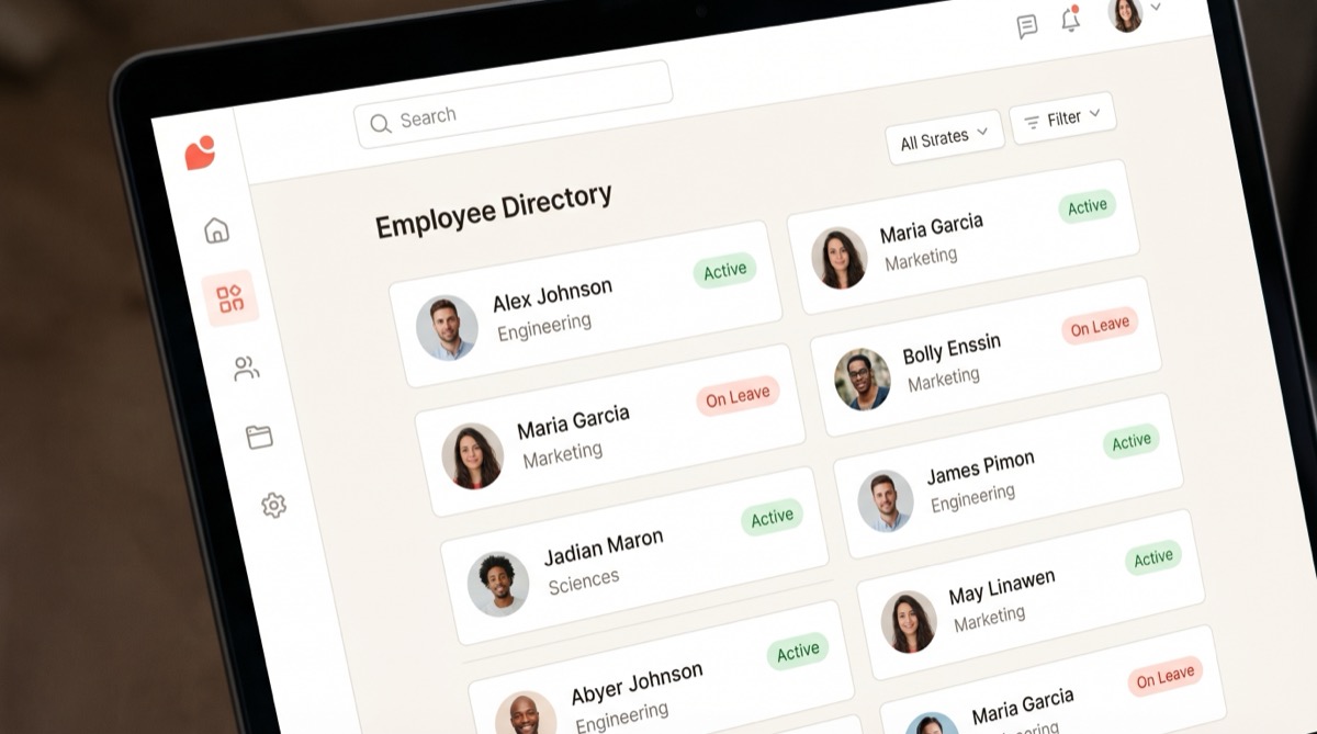 Employee profiles and org chart in PersoHR