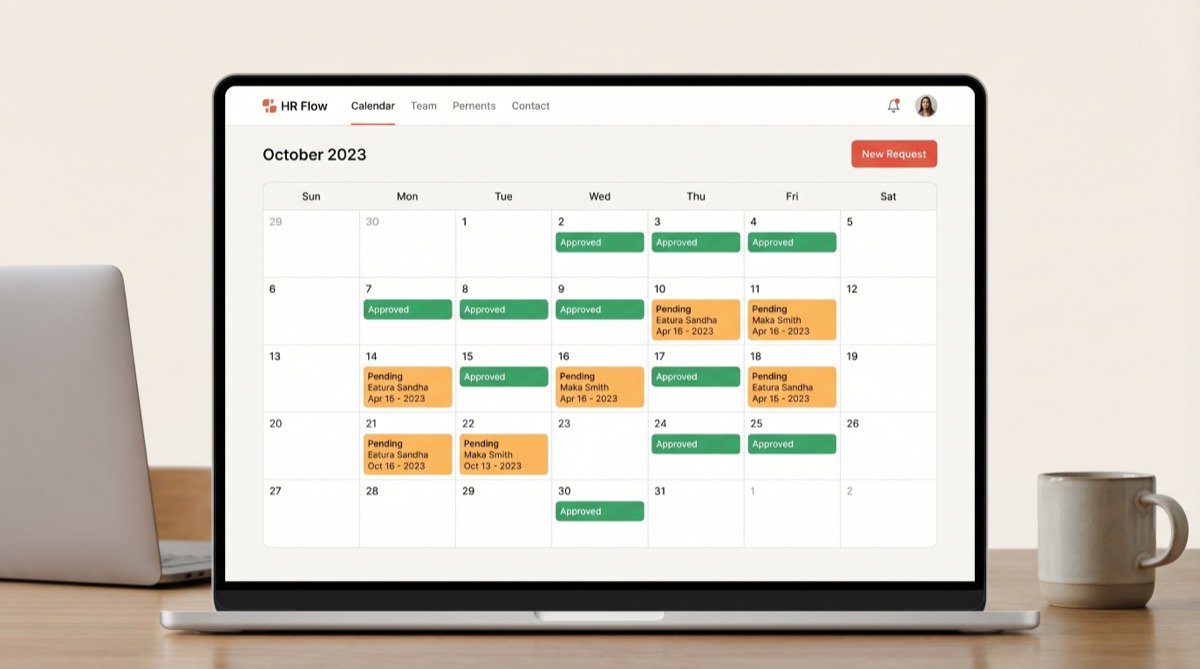 Leave calendar and approval flow in PersoHR